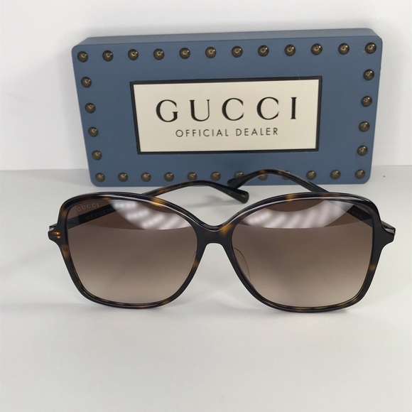 New Authentic GUCCI Brown Havana Butterfly GG0546SK - 002 - Picture 2 of 14